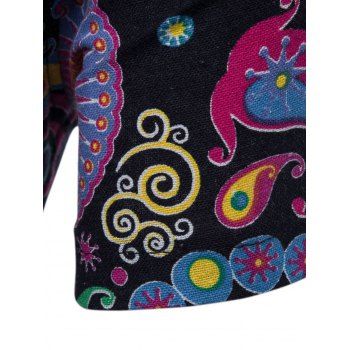 

Paisley Flower Print Button Up Linen Shirt, Multicolor