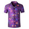 Tropical Leaf Printed Pocket Beach Shirt - multicolor B XS