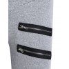 Legging Chiné Embelli de Zip à Taille Elastique - Oie grise 3XL