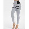 Legging Chiné Embelli de Zip à Taille Elastique - Oie grise M