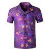 Chemise de Plage à Imprimé Feuille Tropicale avec Poche - multicolor A XS