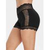 Legging Court Moulant en Dentelle Insérée - Noir XL