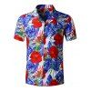 Chemise de Plage à Imprimé Fleur à Manches Courtes avec Poche - multicolor S