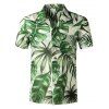 Chemise Hawaïenne Feuille Tropicale Imprimée à Manches Courtes - multicolor L