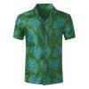 Chemise de Plage à Imprimé Feuille à Pois à Manches Courtes - multicolor XS