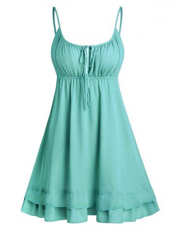 Robe Evasée Nouée Ouverte au Dos à Bretelle