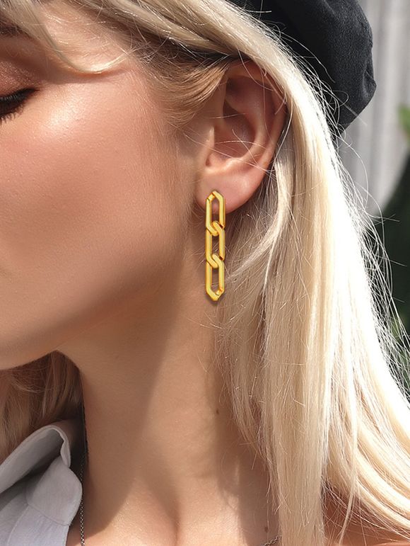 Boucles d'Oreilles à Chaînes Plaquées - d'or 