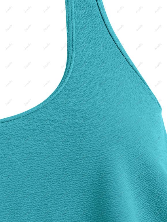 Maillot de Bain Tankini Texturé à Volants - Vert S