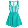 Débardeur Applique Ajusté Evasé de Grande Taille - Vert Mer 5X