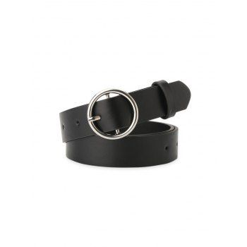 

PU Round Buckle Belt, Black