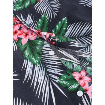 

Tropical Flower Leaf Beach Shirt, Multicolor a