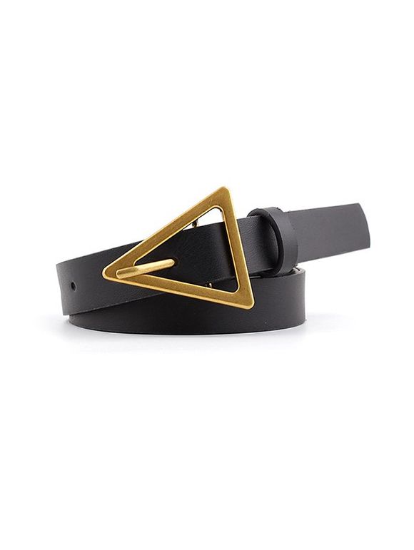 Ceinture Bouclée Triangle Evidée - Noir 