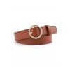 Ceinture en PU avec Boucle Ronde - Brun GOLD