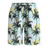 Short de Plage Peinture Cocotier Imprimé - Bleu de Mer XL