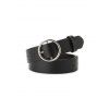Ceinture en PU avec Boucle Ronde - Noir SILVER
