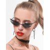 Lunettes de Soleil Style Punk en Forme de Feu sans Monture - Noir 