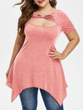 Ripped Cut Out Handkerchief Plus Size Top