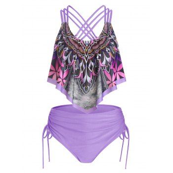 [36% OFF] 2023 Bohemian Tankini Swimsuit Floral Plaid Print Swimwear ...