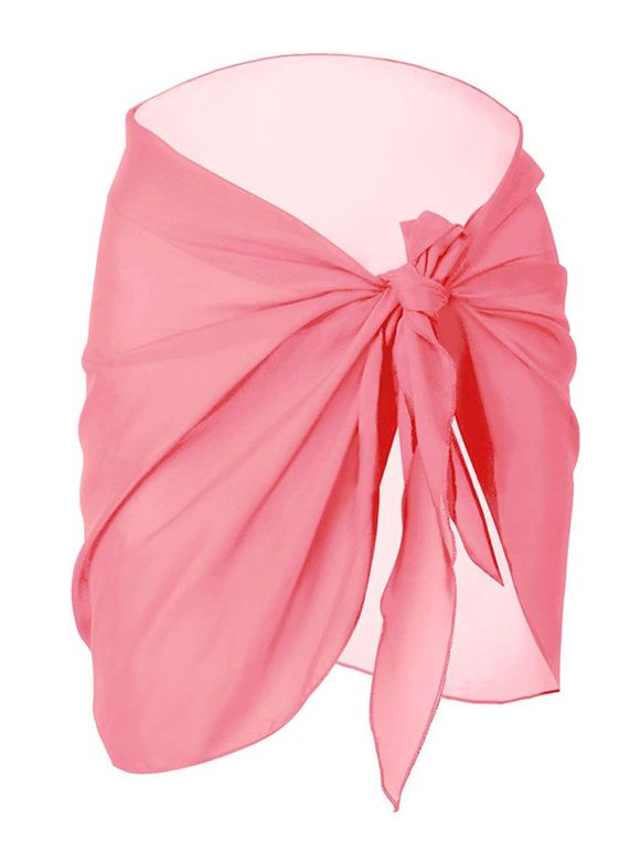 Robe de Plage en Maille Transparente Grande-Taille - Rose clair 5X