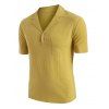 T-shirt en Couleur Unie avec Poche Poitrine - Jaune M