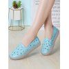 Chaussures Plates Fleuries Brodées Evidées - Bleu EU 38