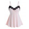 Ensemble de Nuisette en Dentelle Contrastée de Grande Taille - Rose L