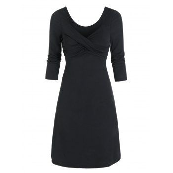

Ruched Crossover Prom Dress, Black