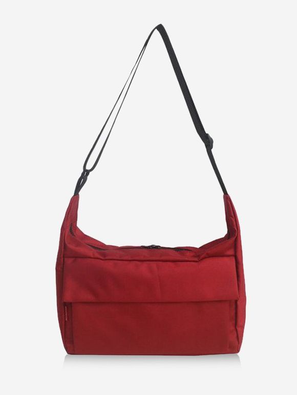 Leisure Solid Rectangle Crossbody Bag - RED WINE 