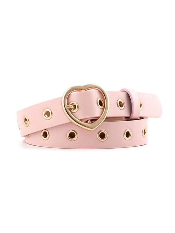 Ceinture Boucle en Forme de Cœur en Cuir PU - Rose 