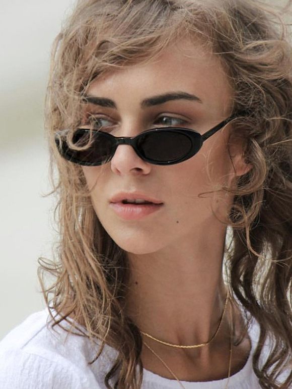 Lunettes de Soleil de Voyage Ovales en Résine - Noir 
