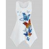 Débardeur Motif Papillon Grande Taille - Blanc L