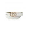 Ceinture à Double Cercles avec Fausse Perle - Blanc 