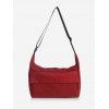 Leisure Solid Rectangle Crossbody Bag - RED WINE 
