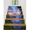 Autocollants d'Escaliers Décoratifs Motif Cascade Montagnes et Coucher du Soleil - multicolor 6PCS X 39 X 7 INCH( NO FRAME )