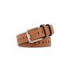 Ceinture Bouclée en Cuir PU en Alliage - café 