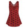 Débardeur Long en Dentelle à Pois Grande Taille - Rouge 5X