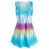 Débardeur Tunique Teinté Croisé Ombré de Grande Taille - Bleu clair 5X