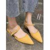 Sandales Plates en Couleur Unie à Bout Pointu en Daim - Jaune Soleil EU 39