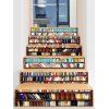Autocollants d'Escaliers Décoratifs Bibliothèque Imprimée - multicolor 6PCS X 39 X 7 INCH( NO FRAME )