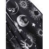 Robe Plissée Lune Etoile et Soleil Imprimés à Lacets - Blanc L