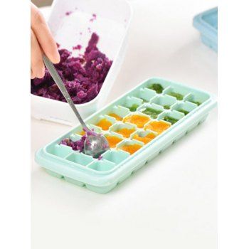 

Kitchen Tool Square Shape Silicone DIY Ice Cube Mold, Green