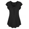 T-shirt Manches de Cloche de Grande Taille - Noir 2X