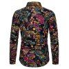 Chemise Boutonnée à Imprimé Cachemire Fleuri en Lin - multicolor XS
