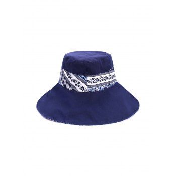 

Tribal Floral Print Sun Hat, Cadetblue