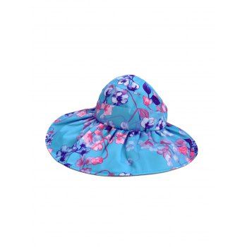 

Foldable Flower Pattern Summer UV Protection Visor Cap, Deep sky blue