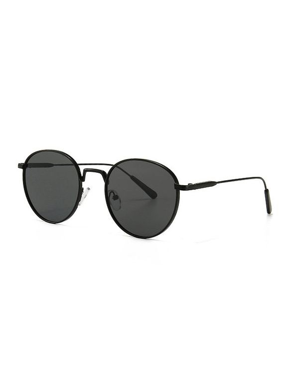 Lunettes de Soleil Rétro Rondes en Métal - Noir 