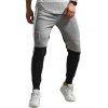 Pantalon de Jogging Panneau en Blocs de Couleurs à Taille Elastique - Gris Clair 2XL