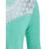 Plus Size Lace Crochet Tunic T Shirt - GREEN 5X