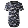 T-shirt Camouflage Imprimé en Maille Jointif avec Trou - Cadetblue M