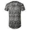 T-shirt Courbe Rayé Long Semi-Transparent - Noir M